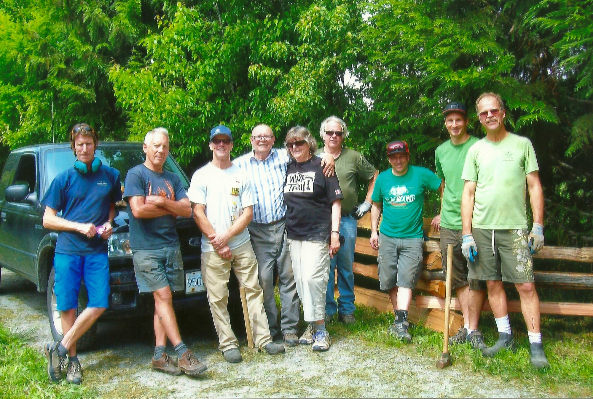 The volunteers who installed the split rail fence along Naylor Way Summer 2016