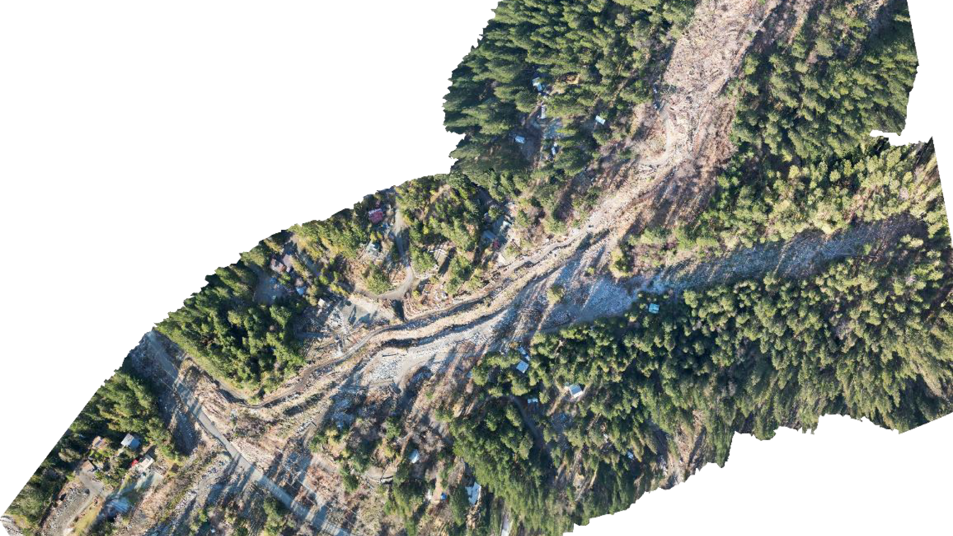 January orthophoto, lower Catiline Creek - January 19, 2026 (KWL)