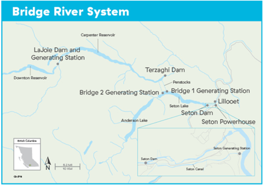 Image of a map - Bridge River System project page