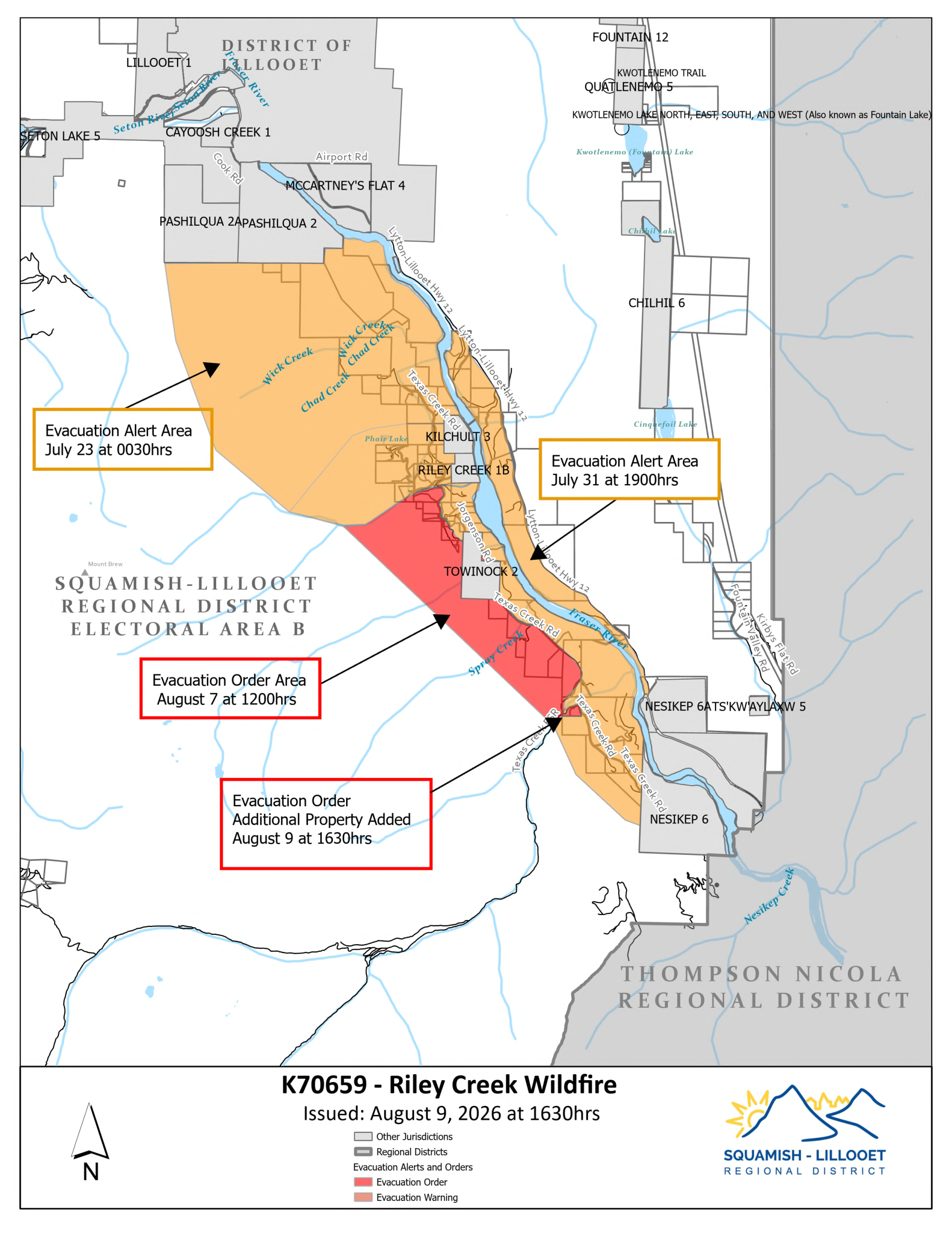 Riley Creek Wildfire Order Aug 9 1630