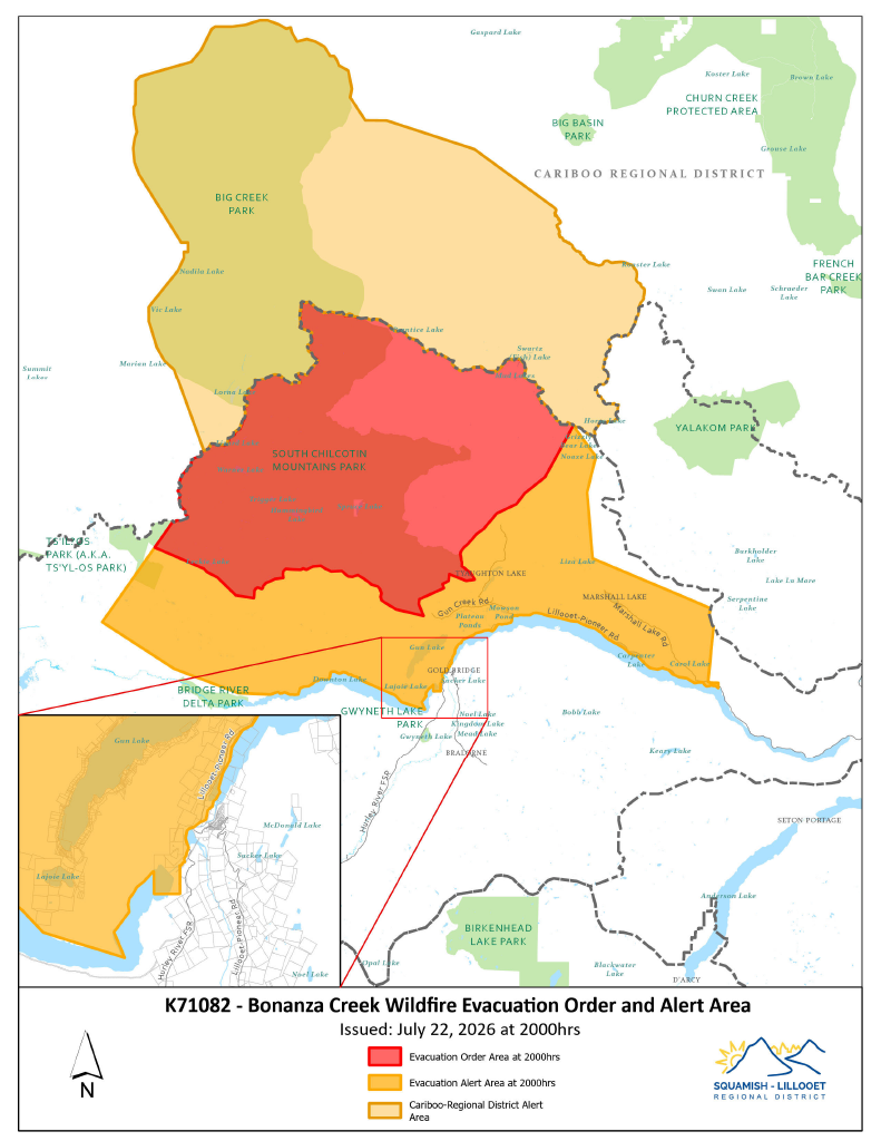 Map of Bananza Creek wildfire Jul 22 updates PNG